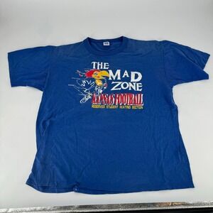 Vintage Kansas Jayhawks Football The Mad Zone‎ Russell Athletic T Shirt XL